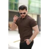 Erkek Fermuarlı Yakalı Kısa Kollu Tshirt