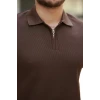 Erkek Fermuarlı Yakalı Kısa Kollu Tshirt