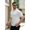 Erkek Fermuarlı Yakalı Kısa Kollu Tshirt