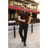 Erkek Fermuarlı Yakalı Kısa Kollu Tshirt
