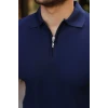 Erkek Fermuarlı Yakalı Kısa Kollu Tshirt