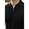 Erkek Fermuarlı Yakalı Kısa Kollu Tshirt