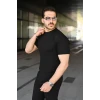 Erkek Fitilli Bisiklet Yaka Kısa Kollu Tişört