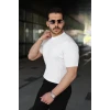 Erkek Fitilli Bisiklet Yaka Kısa Kollu Tişört