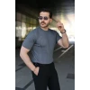 Erkek Fitilli Bisiklet Yaka Kısa Kollu Tişört