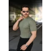 Erkek Fitilli Bisiklet Yaka Kısa Kollu Tişört