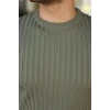 Erkek Fitilli Bisiklet Yaka Kısa Kollu Tişört