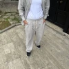 Erkek Fitilli Kadife Cepli Buggy Pantolon Oversize Rahat Kalıp - Gri