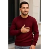 Erkek Fitilli Triko Bisiklet Yaka Kalın Kazak 4lü Set Beyaz-bebek Mavisi-gri-siyah