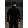 Erkek Fitilli Triko Kazak 2li Set Bordo Siyah Regular Balıkcı Yaka Tam Boğazlı Triko Seti Modeli Kazak