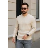 Erkek Fitilli Triko Kazak 3’lü Set – Bej, Bebek Mavisi, Siyahkalın Dokuma Pamuklu Regular Fit Bisiklet Yaka Uzun Kollu Kışlık Ve Baharlık Rahat Triko Kombini