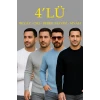 Erkek Fitilli Triko Kazak 4’lü Set – Beyaz, Bebek Mavisi, Gri, Siyahkalın Dokuma Pamuklu Regular Fit Bisiklet Yaka Uzun Kollu Kışlık Ve Baharlık Rahat Triko Kombini