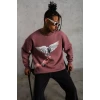 Erkek Güvercin Baskılı Sweatshirt - Gül Kurusu