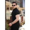 Erkek Hakim Yaka Dokuma Pamuklu Kumaş Kısa Kollu T-shirt