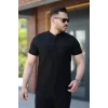 Erkek Hakim Yakalı Kısa Kollu Pamuklu T-shirt