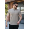 Erkek Hakim Yakalı Kısa Kollu Pamuklu T-shirt