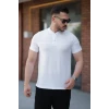 Erkek Hakim Yakalı Kısa Kollu Pamuklu T-shirt