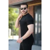 Erkek Hakim Yakalı Kısa Kollu Pamuklu T-shirt