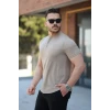 Erkek Hakim Yakalı Kısa Kollu Pamuklu T-shirt