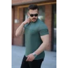 Erkek Hakim Yakalı Kısa Kollu Pamuklu T-shirt