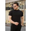 Erkek Ince Çizgi Dokulu Kısa Kollu T-shirt