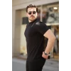 Erkek Ince Çizgi Dokulu Kısa Kollu T-shirt