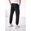 Erkek Jogger Eşofman Altı Regular Fit , Kargo Cepli, Lastikli Paça, Günlük Spor Pantolon - Füme