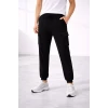 Erkek Jogger Eşofman Altı Regular Fit , Kargo Cepli, Lastikli Paça, Günlük Spor Pantolon - Siyah