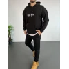 Erkek Kapşonlu Sweatshirt – Oversize Üç İplik Şardonlu Hoodie, “other Lives” Ön - Arka Baskılı, Kanguru Cepli, Kışlık Rahat Günlük Stil - Siyah