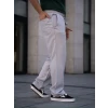 Erkek Keten Cepli Çıma Dikişli Jogger Buggy Pantalon Rahat Kalıp - Gri