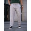 Erkek Keten Cepli Çıma Dikişli Jogger Buggy Pantalon Rahat Kalıp - Gri
