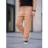 Erkek Keten Cepli Çıma Dikişli Jogger Buggy Pantalon Rahat Kalıp - Kahverengi