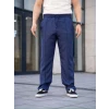 Erkek Keten Cepli Çıma Dikişli Jogger Buggy Pantalon Rahat Kalıp - Lacivert