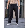Erkek Keten Cepli Çıma Dikişli Jogger Buggy Pantalon Rahat Kalıp - Siyah