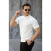 Erkek Kısa Kollu Hakim Yaka Önü Düğmeli Viskon Bluz