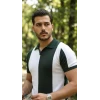 Erkek Kısa Kollu Polo Yakalı Blok Desenli Triko Bluz