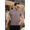 Erkek Omuzlar Çizgi Detaylı Kısa Kollu T-shirt