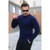 Erkek Örgü Desen Bisiklet Yaka Kazak