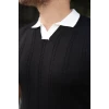 Erkek Örgü Desen Yakalı Kısa Kollu Triko Tişört - %100 Pamuk Akrilik