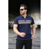 Erkek Örgü Desenli Renkli Kısa Kollu Triko Tişört