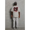 Erkek Oversize Baskılı Bisiklet Yaka T-shirt - Gri