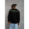 Erkek Oversize Sweatshirt – Siyah Renk  Ön Ve Sırt Baskılı, Üç İplik İçi Pamuklu Kumaş, Rahat Kalıp, Ribanalı Kışlık Sweat  Winagain Polizei Serisi - Siyah