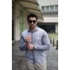 Erkek Pamuklu Keten Kumaş Gömlek