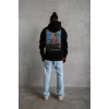 Erkek Patel Six Baskılı Kapüşonlu Sweat - Siyah