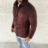 Erkek Pelüş Polar Hırka Gömlek – Yakalı, İlik Düğmeli, Göğüs Cepli, Yumuşak Dokulu Kışlık Regular Fit Rahat Günlük Model - Kahverengi