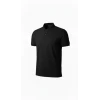 Erkek Pike Kumaş Düğmeli Yaka Regular Fit Günlük Kısa Kol Tişört T-shirt - Siyah