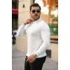 Erkek Pirinç Desenli Uzun Kollu Yakalı Triko