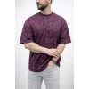 Erkek Premium Tişört Osy Yumuşak Dokulu Yıkamalı Oversize T-shirt - Bordo