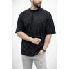 Erkek Premium Tişört Osy Yumuşak Dokulu Yıkamalı Oversize T-shirt - Siyah