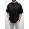 Erkek Premium Tişört Osy Yumuşak Dokulu Yıkamalı Oversize T-shirt - Siyah